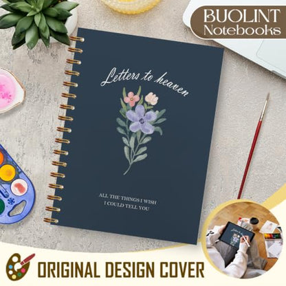 Letters to Heaven Memorial Journal Gift 5.5x8.3in(Blue) - color: Bule