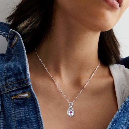ZOEXUE Infinity Cross Cremation Jewelry - S925 Sterling Silver Cross Urn Necklace for Women - Birthstone Cross with Heart CZ Ashes Keepsake Pendant Memorial Urn Jewelry Gift for A Loss Loved Ones - color: rose