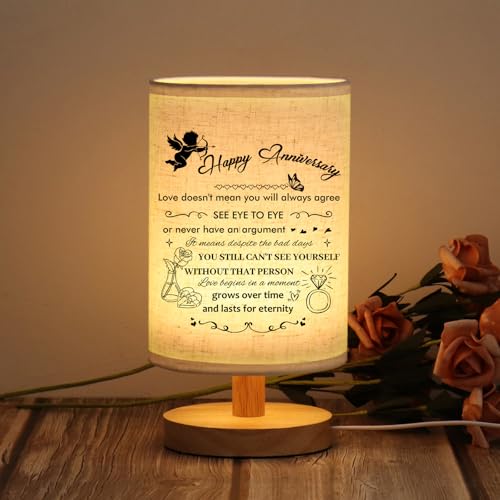WSYEAR Wedding Anniversary LED Lamp Gifts for Couple Parents, Happy Anniversary Marriage Gifts for Wife Husband Him Her Men Women with Night Light Romantic Presents for Girlfriend Boyfriend - color: Anniversary