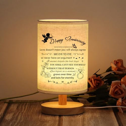 WSYEAR Wedding Anniversary LED Lamp Gifts for Couple Parents, Happy Anniversary Marriage Gifts for Wife Husband Him Her Men Women with Night Light Romantic Presents for Girlfriend Boyfriend - color: Anniversary