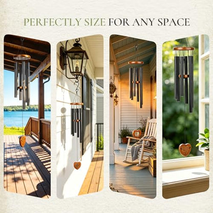 32" Wind Chimes Outdoor, Memorial Wind Chimes for Loss of Loved One, Deep Tone Sympathy Gift for Mom Dad