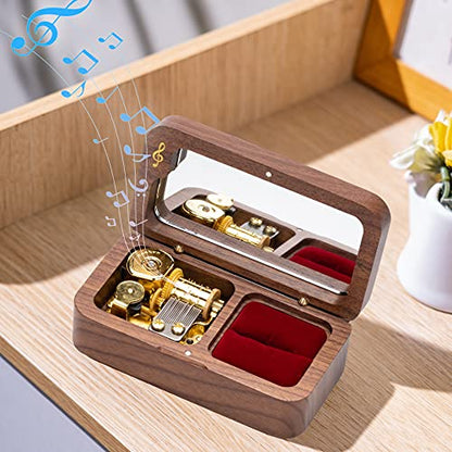 BELLA GLOBE You are My Sunshine Music Boxes Sunshine Gift for Women Mom Daughter Wife Grandma Sunflower Gifts for Girlfriend Walnut Wood You are My Sunshine Jewelry Music Box - color: Music Box