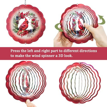 Wind Chimes for Outside with Cardinal Wind Spinner, Unique Gifts for Mom Grandma Women Birthday Christmas, Memorial Wind Chimes for Loss of Loved One, Red Bird Windchimes Outdoor Decor