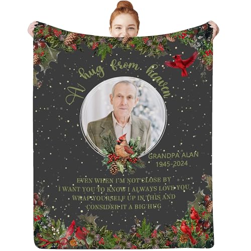 Custom Memorial Blanket with Photos for Loss of Loved One, in Loving Memory Gifts Personalized Sympathy Blanket for Loss of Mom Dad Husband Wife Grandma Grandpa Friends, Sympathy Bereavement Gifts - color: Memorial Blanket-7