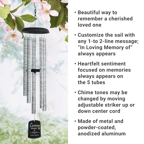Let's Make Memories Personalized Memorial Sonnet Keepsake Wind Chime - Sympathy - Condolences -44" H - style: In Loving Memory