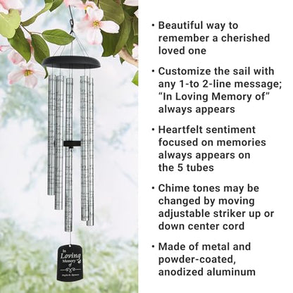 Let's Make Memories Personalized Memorial Sonnet Keepsake Wind Chime - Sympathy - Condolences -44" H - style: In Loving Memory