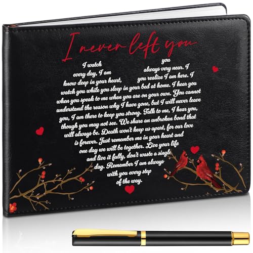 Yingzhao Memorial Funeral Guest Book with Pen 144 Pages Cardinal Funeral Guest Sign in Book for Memorial Service Celebration of Life Party Supplies in Loving Memory(Heart) - style: Heart