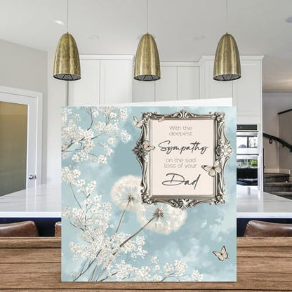 Stuff4 Sympathy Cards, Deepest Sympathy Sad Loss Of Your Dad Card | Sorry Mourning Bereavement Cards for Adults, 5.7 x 5.7 Inch Condolences Thinking of You Card - color: Dad