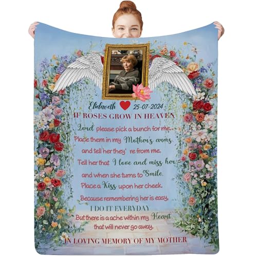 Custom Memorial Blanket with Photos for Loss of Loved One, in Loving Memory Gifts Personalized Sympathy Blanket for Loss of Dad Mom Grandma Grandpa Husband Wife Friends in Memory of Loved One Gifts - color: Memorial Blanket-15
