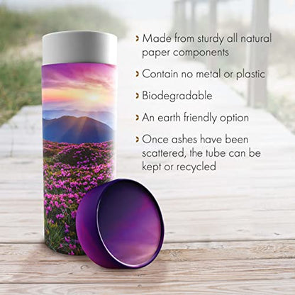 Eco-friendly Biodegradable Urns for Adult Ashes - Scattering Tube - Cremation Urns - color: Heaven on Earth, size: Medium 10"x4"