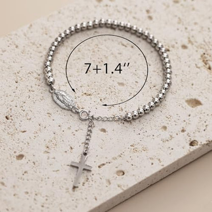 Bracelets for Women, Animal Evil Eye Bracelets, Birthday Graduation Christmas Gifts for Friends Sisters Mom Daughter - style: Virgin Mary