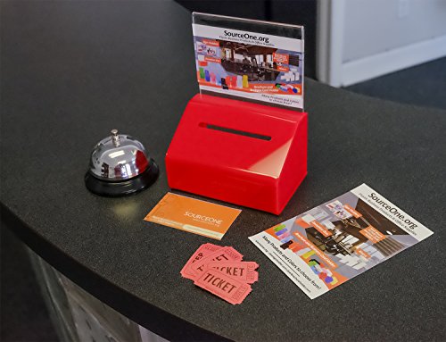 Acrylic Heavy Duty Donation/Ballot Box with Lock and Sign Holder - color: Red, size: 2 Pack