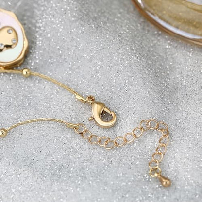 Gold Locket Necklace for Women Vintage, Heart Star Moon Butterfly Angel Holds Picture Photo Oval Locket Pendant Memorial Necklace Personalized Celestial Jewelry Birthday Gifts - style: Oval Apple