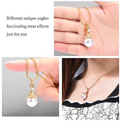 Memorial Jewelry Pearl Urn Necklace - Cremation Ashes Holder Keepsake for Women - color: Gold