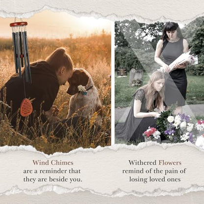Dog Memorial Gifts for Loss of Dog, Pet Wind Chimes 25.5 in | Pet Memorial Gifts for Dogs, Loss of Dog Sympathy Gift, Dog Passing Away Remembrance Gifts, In Memory of Dogs, Garden Patio