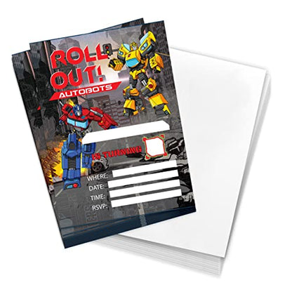 Desert Cactus Transformers Birthday Party Invitation Cards 10 count (C) - size: 5 inches x 7 inches