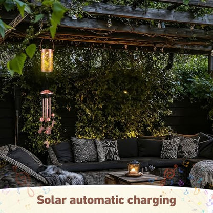 Retisee Hummingbird Solar Wind Chimes Outdoor Metal Hummingbird Gifts Solar Light Windchimes Outside Indoors Christmas Decoration Birthday Gift for Home Lawn Porch Patio Garden Yard - style: Hummingbird