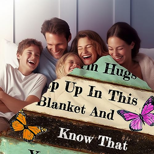 Get Well Gifts for Women Blanket After Surgery Warm Hugs Inspirational Religious Words Blankets and Throws Gifts for Sofa Couch Living Room 50"X40" - size: 50"x40"