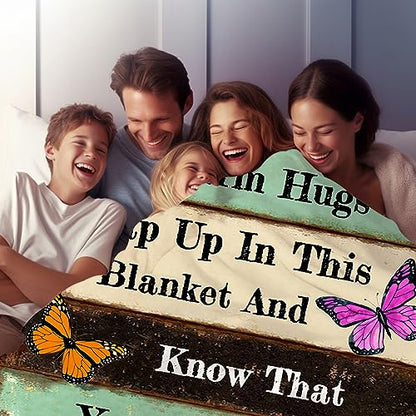 Get Well Gifts for Women Blanket After Surgery Warm Hugs Inspirational Religious Words Blankets and Throws Gifts for Sofa Couch Living Room 50"X40" - size: 50"x40"