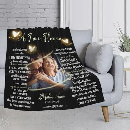 Personalized Memorial Blanket for Loss of Loved Dad Mom Husband Wife - color: Memorial Blanket 05