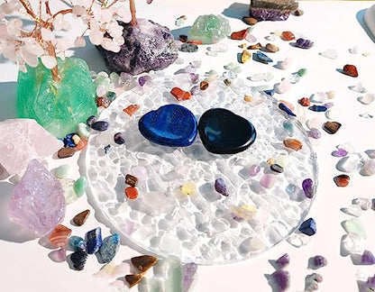 QINJIEJIE 2PCS Worry Stones for Anxiety Lapis Lazuli Black Obsidian Crystals Thumb Heart Crystal Palm Polished Gemstone Pocket Massage Natural Gem Stress Relief Item Reiki Meditation Gift for Women - color: C-lapis Lazuli+black Obsidian