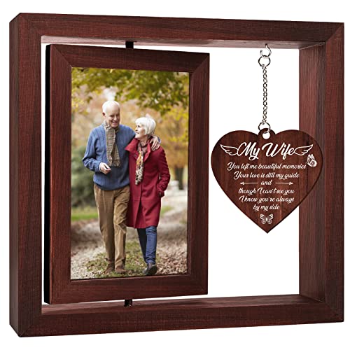 Vetbuosa Memorial Gifts for Loss of Wife, Sympathy Picture Frame,Sympathy Gifts for Loss of Wife,Bereavement Remembrance Funeral Condolence Grief Gift,Fits 4x6 In Photo - color: Brown, size: 4x6 Inches - Wife