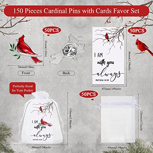Geosar 150 Pcs Cardinal Pins Bulk Funeral Favors for Gifts, Classic - style: Classic