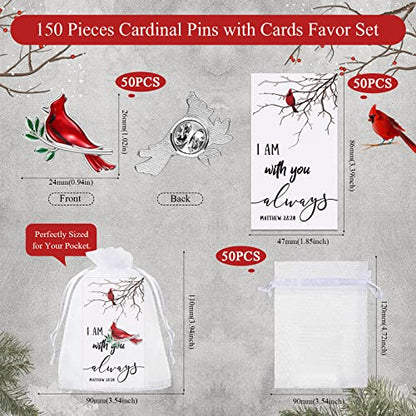 Geosar 150 Pcs Cardinal Pins Bulk Funeral Favors for Gifts, Classic - style: Classic