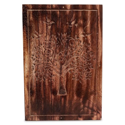 Hashcart Tree of Life Wooden Cremation Urn, Human Ashes 110 Lbs | Solid Wood, Handcarved, Adult Male Female, Mom Dad, Sympathy Gift, Burial Display