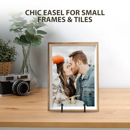 LIONWEI LIONWELI Plate Display Stand Easel Holders - 4.5" Tabletop Metal Stands for Decorative Plates, Photos & Picture Frames - Black, 4-Pack - size: 4.5 inch (4 pieces)