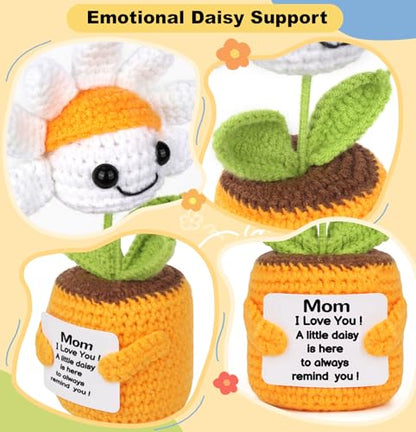 Sizobi Birthday Gifts for Mom from Daughter Son,Handmade Emotional Support | Mini Daisy Gift for Mama Mother in Law Bonus Step, Funny I Love You Stocking Stuffers for Women Small Cute Decor - style: To My Mom