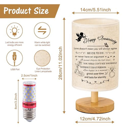WSYEAR Wedding Anniversary LED Lamp Gifts for Couple Parents, Happy Anniversary Marriage Gifts for Wife Husband Him Her Men Women with Night Light Romantic Presents for Girlfriend Boyfriend - color: Anniversary