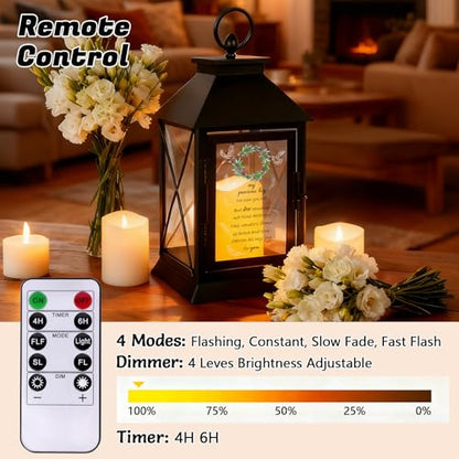 Memorial Candle Lantern with Flickering LED Candle and Remote Control Bereavement Sympathy Gifts in Memory for Loss of Son Remembrance Gift (Son) - color: Son