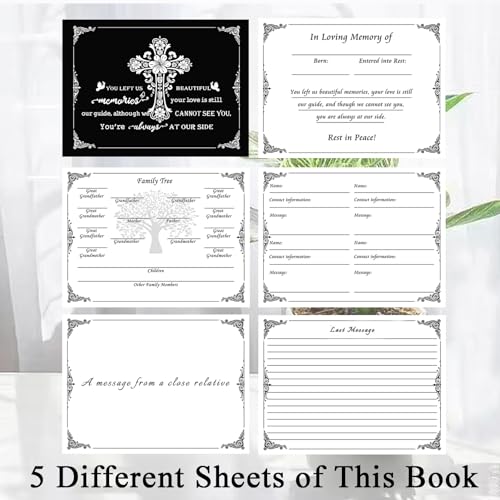 Guest Book for Funeral Celebration of Life Guest Book Elegant 82 Pages Commemorative Book for Loss of Loved One Salute Book Memorial Service Album-You Left us Beautiful Memories - style: Cross