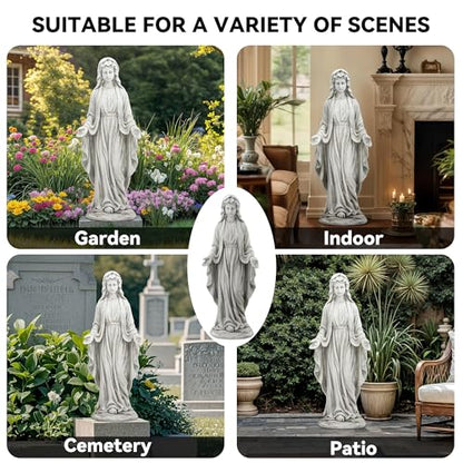 Virgin Mary Statue Outdoor, Large 30 in Religious Garden Statue - color: Virgin Mary-30"