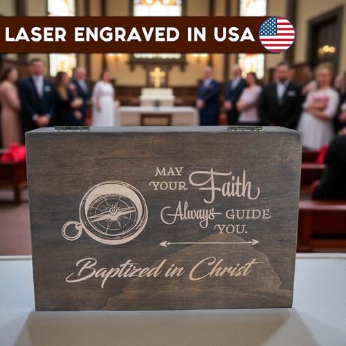 Baptism Memory Box, Engraved Christening Gift for Boys & Girls, Medium - size: Medium, style: Baptism