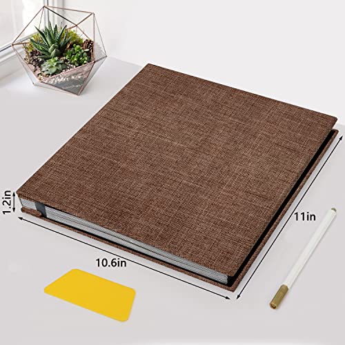 Zesthouse Photo Album Self Adhesive Pages, 60 Pages Magnetic Scrapbook Albums with Sticky Page, Photos Album Holds 8x10 & 5X7 & 4x6 & 6x8 & 3x5, Large Picture Book Ideal Gift for Family Wedding Baby - color: Coffee, size: 11"x10.6"/Black 60 Pages