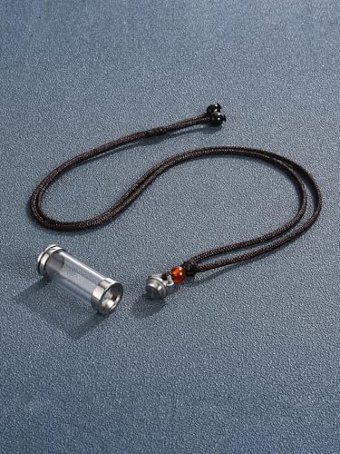 Zysta Cremation Urn Necklace for Ashes Stainless Steel Lucky Clouds Glass Cylinder Urn Necklace Openable Vial Tube Container Memorial Locket Pendant Keepsake Jewelry for Human Pet Ashes