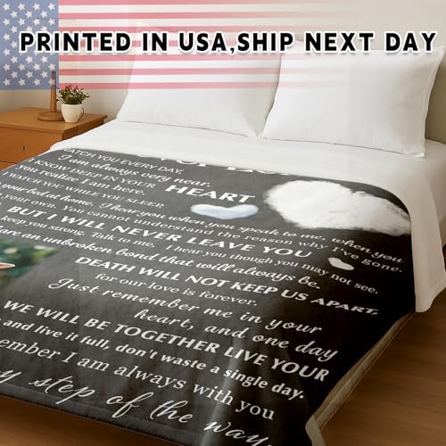 Arovene Ship Next Day, Custom Memorial Blanket with Photo - Printed in USA, A Hug from Heaven Blanket, Personalized Sympathy Gifts for Loss of Loved One Dad Mom Husband Wife Friend Dog Memorial Gifts - color: Style 06