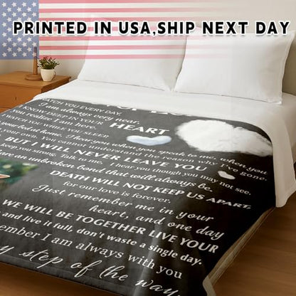 Arovene Ship Next Day, Custom Memorial Blanket with Photo - Printed in USA, A Hug from Heaven Blanket, Personalized Sympathy Gifts for Loss of Loved One Dad Mom Husband Wife Friend Dog Memorial Gifts - color: Style 06