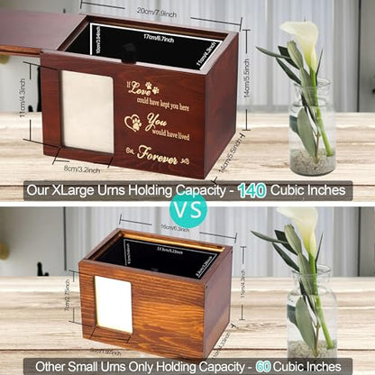 DGDCDV Pet Memorial Urns for Dogs or Cats Ashes with Photo Frame - size: X-Large
