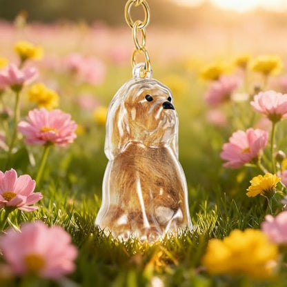 ELANE Dog Hair Keepsake，2 Pack Pet Hair Memorial Keepsake Pet Hair Keychain Keepsake (Clear-Beagle) - color: Clear-beagle