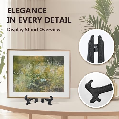 Artliving 10 Inch Black 6pcs/Set Plastic Easels Plate Display Stands Picture Frame Stand Holder - color: Black, size: 10 inch (6 pack)