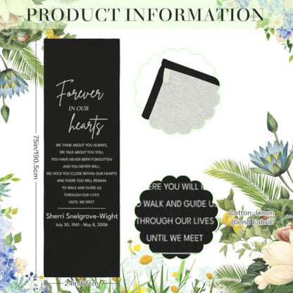 Personalized Forever In Our Hearts Welcome Sign, Funeral Fabric Banner #1 - color: Design 1