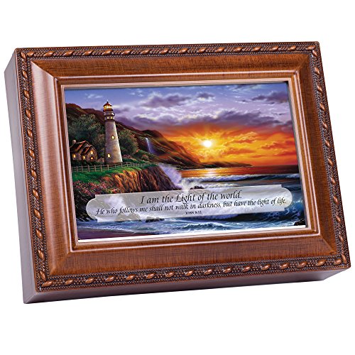 Cottage Garden I Am The Light Woodgrain Inspirational Traditional Music Box Plays How Great Thou Art
