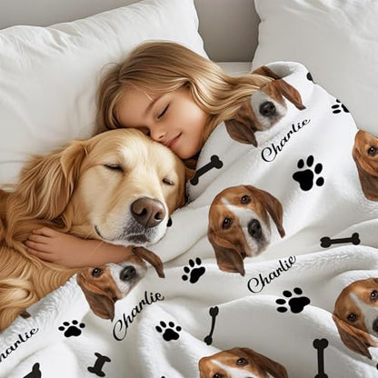 Ship Next Day, Personalized Pet Memorial Gifts, Custom Dog Blanket with Picture Name, Customized Pet Memorial Blanket with Photos, Loss of Pet Sympathy Gift, Dog Passing Away Bereavement Gifts - color: Dog Blanket 8