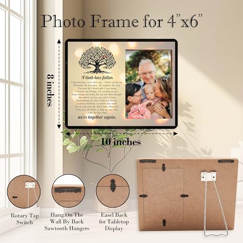 Memorial Picture Frame, In Loving Memory Wood Photo Frame, Sympathy Gifts Bereavement Gifts for Loss of Mom Dad Grandparents, A Limb Has Fallen Frame, Funeral Remembrance Gifts -d11 - style: Memorial 05