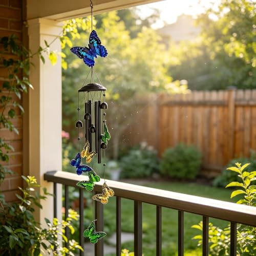 Wind Chimes for Outside, Butterfly Garden Windchimes Memorial Windchimes - color: Butterfly Wind Chimes