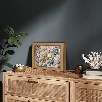 Americanflat 8.5x11 Shadow Box Frame with Shatter-Resistant Glass - Silhouette Collection - Large Shadow Box Display Case for Tabletop and Wall Display - Dark Oak with Soft Felt Back | Shatter-resistant glass, 1.5 inch interior depth, hangs vertical or ho