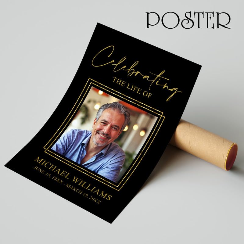 Celebrating the Life Memorial Sign Personalized - Funeral Welcome Sign, Celebration of Life Poster with Picture, Funeral Photo Display Board, In Loving Memory, Forever In Our Hearts Canvas #17 - color: Version #17